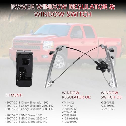 Power Window Regulator with Motor & Power Master Window Front Left Driver Side