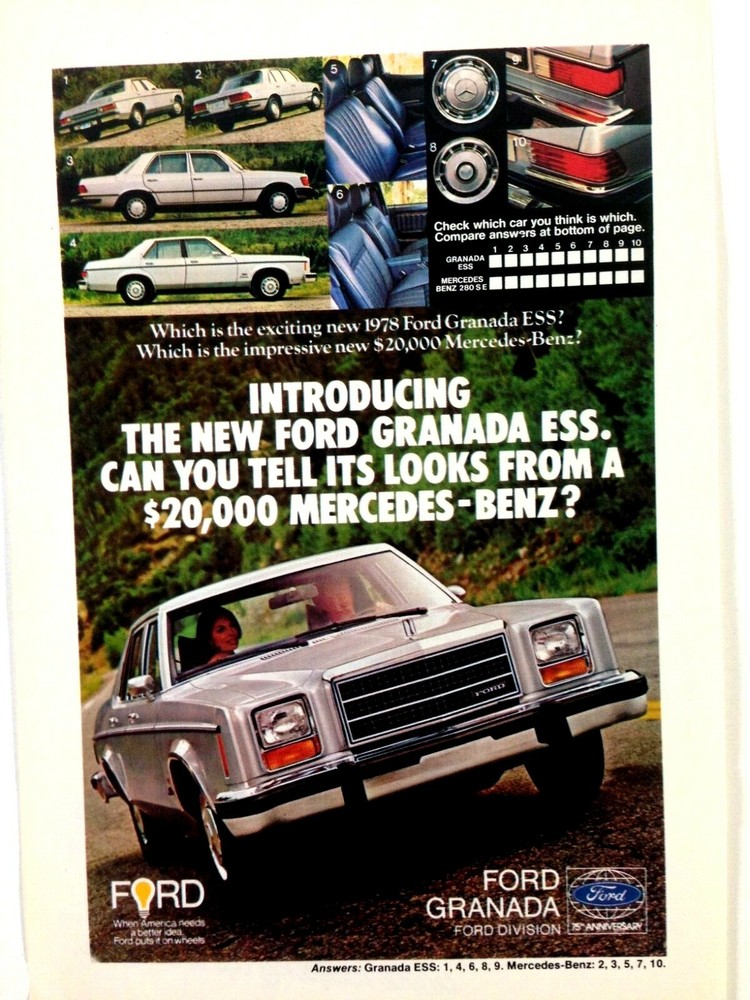 1978 Ford Grenada Print Ad