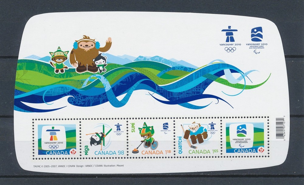 CANADA  2305 MNH, Olympic Mascots 7 Emblems, 2009