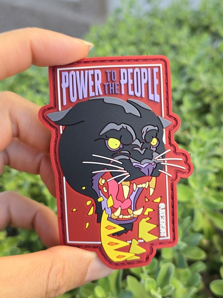 Black Panthers Hook And Loop PVC Patch