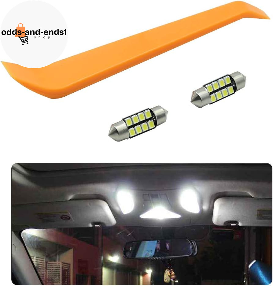 2Pcs Interior Light Switch + 2Pcs Bonus Map Dome Light LED Bulbs Replacement for