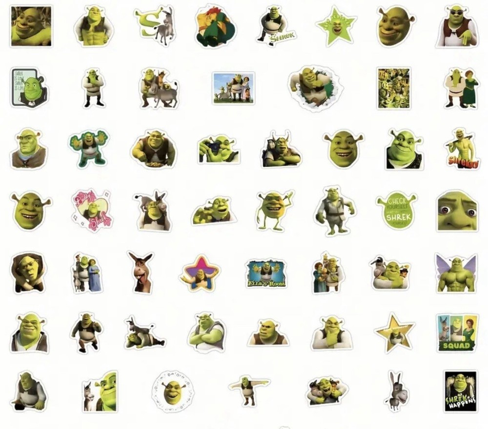 10 Random Shrek Themed Stickers