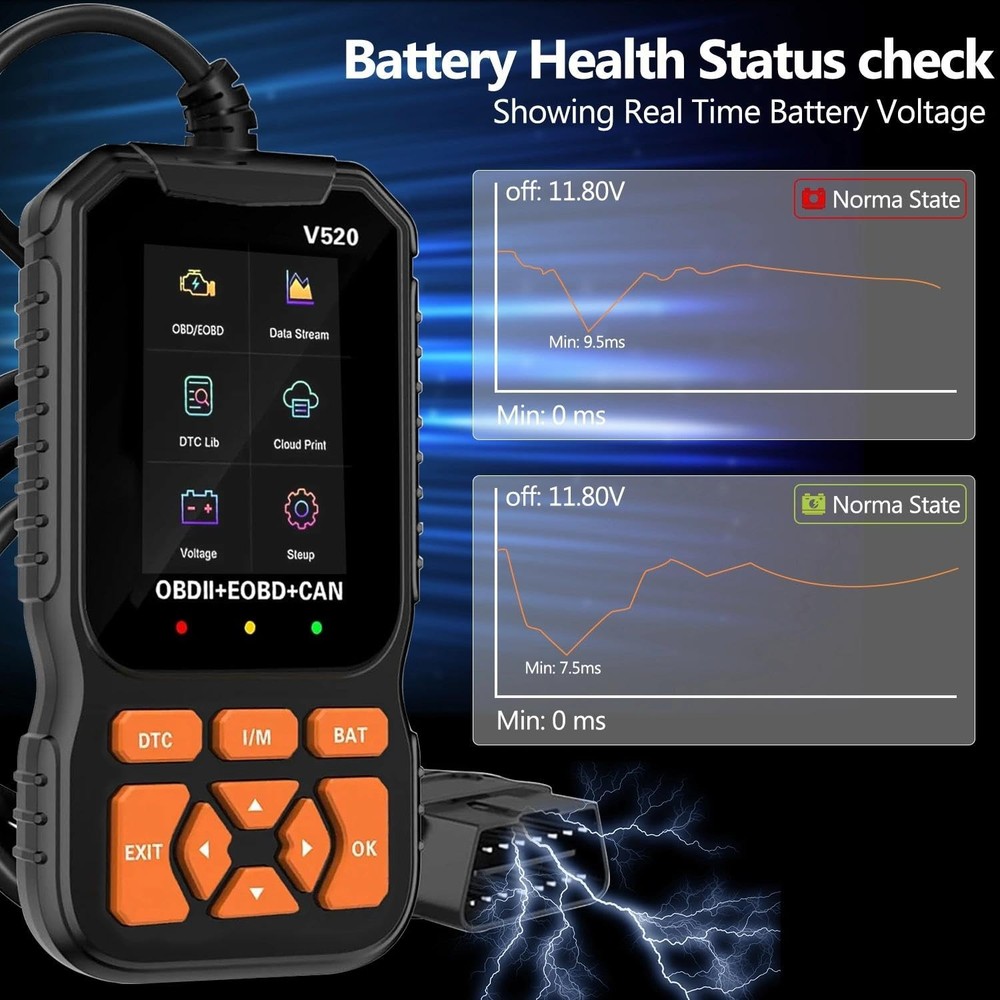 OBD2 Scanner Car Diagnostic Tool Dual UI Mode Read Clear Engine Light 35K+ Codes