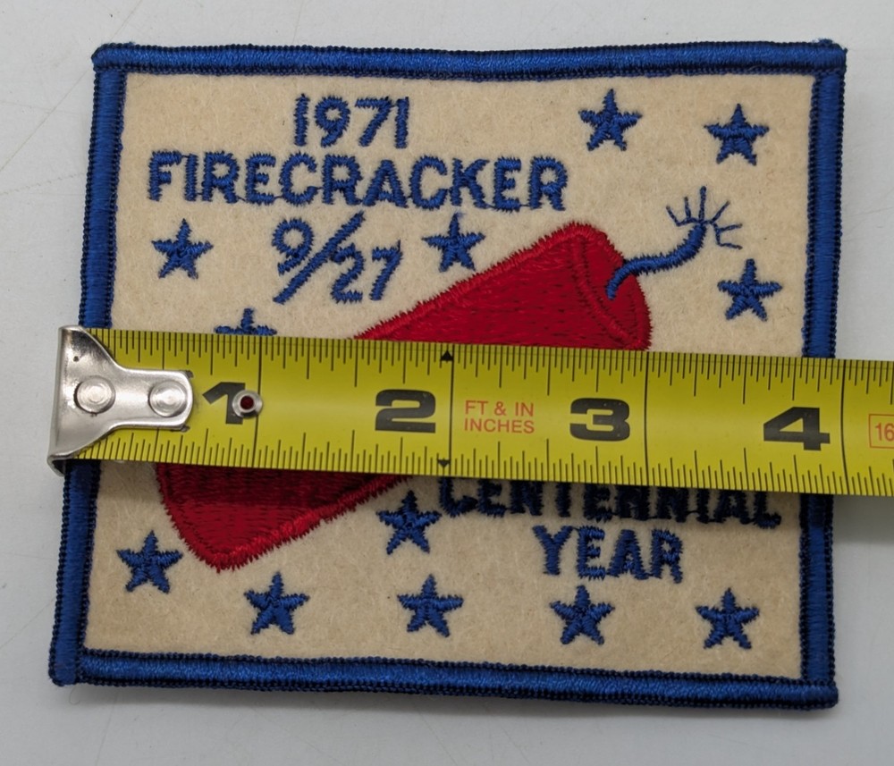 1971 Firecracker NRA National Rifle Association Centennial Vtg Embroidered Patch