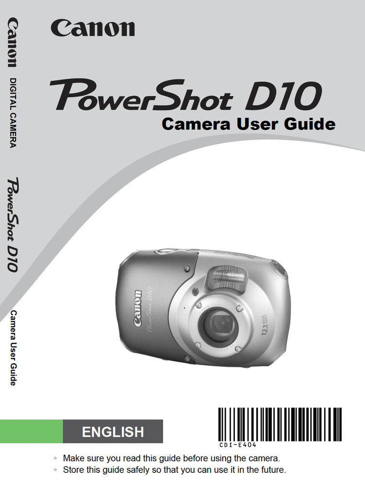 Canon POWERSHOT D10 DIGITAL Camera User Owner Instruction Manual