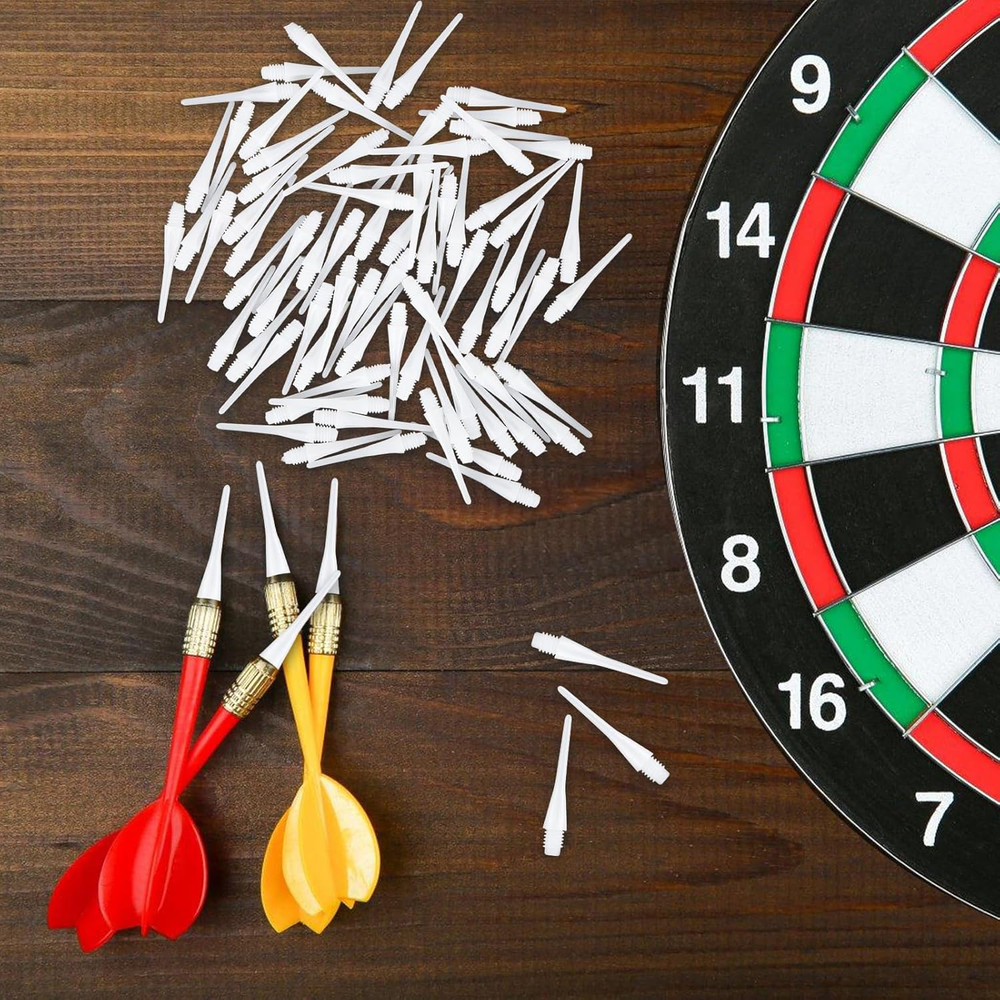 300 Pack 2BA Thread Soft Dart Tips - Premium Plastic Replacement Dart Points, Es