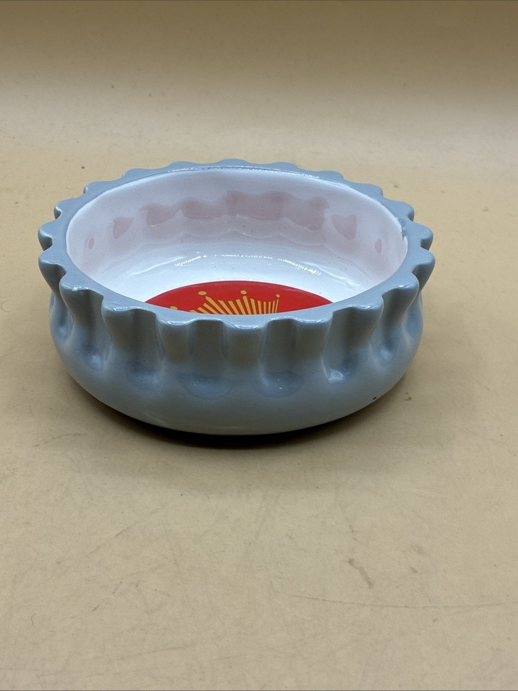 2005 Budweiser Ceramic Bottle Cap Candy Nut Dish 5” Mint