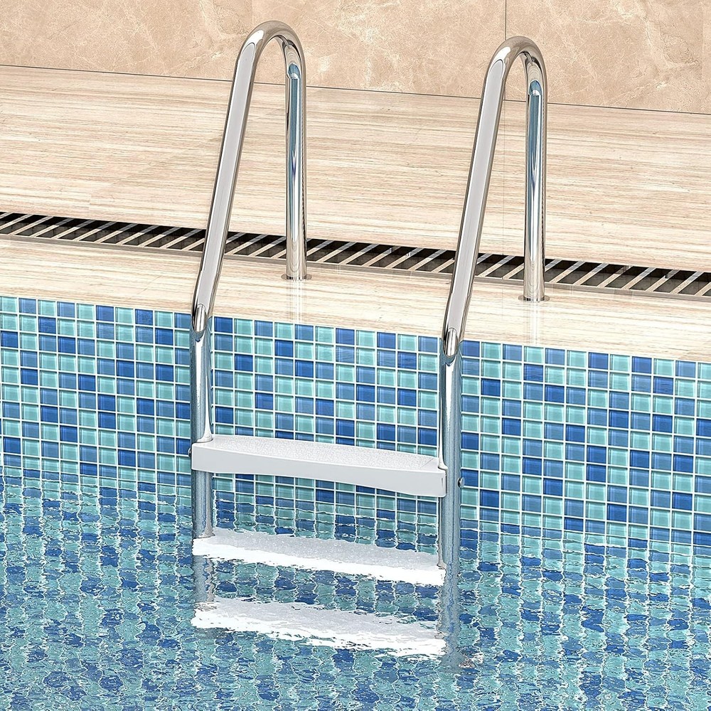 Pool Ladder Steps Replacement 3-Pack Heavy Duty Plastic Inground Pool Accessory