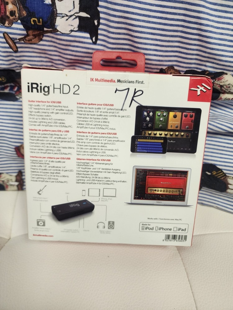 IK Multimedia iRig HD 2 Studio Quality Guitar Audio Interface for iOS/MAC/PC B4