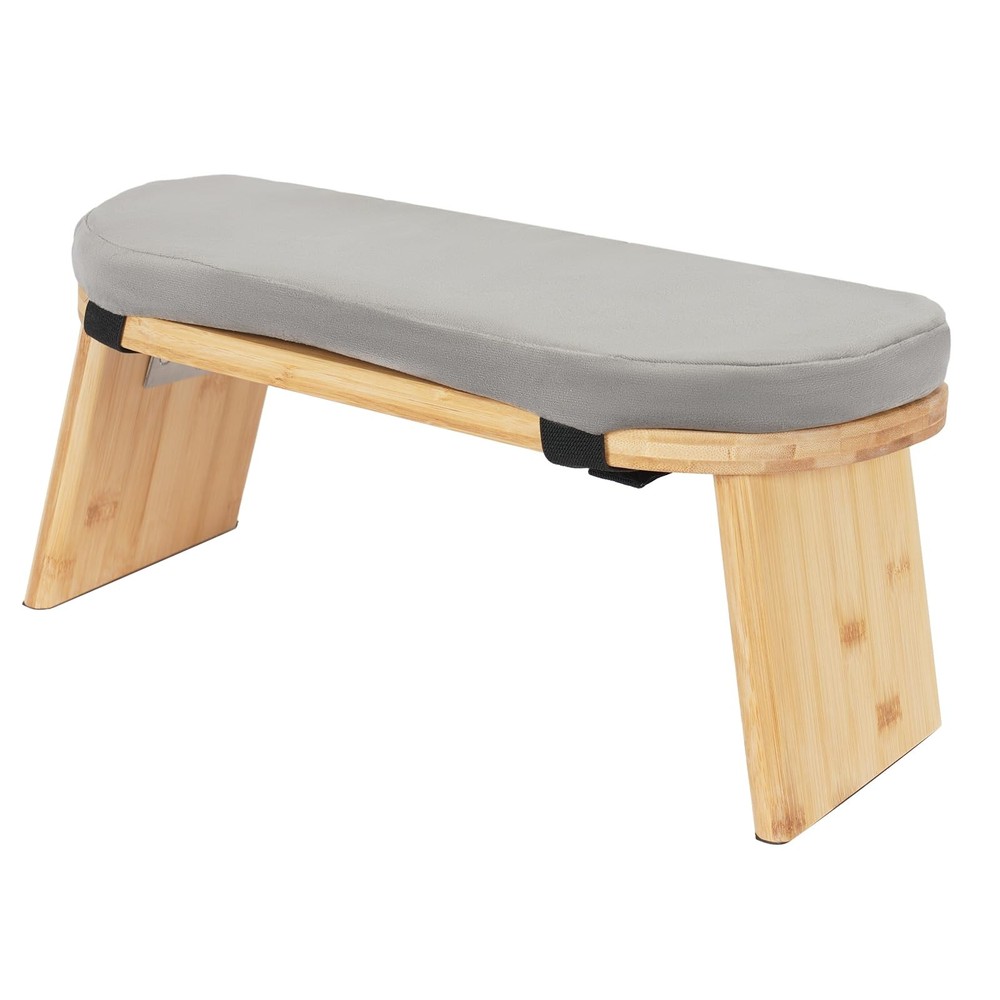 Bamboo Meditation Bench Kneeling Stool Foldable Yoga Bench