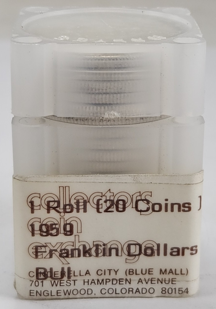 1959 Franklin Half Dollar 50c UNC Roll - 20 Coins Uncirculated