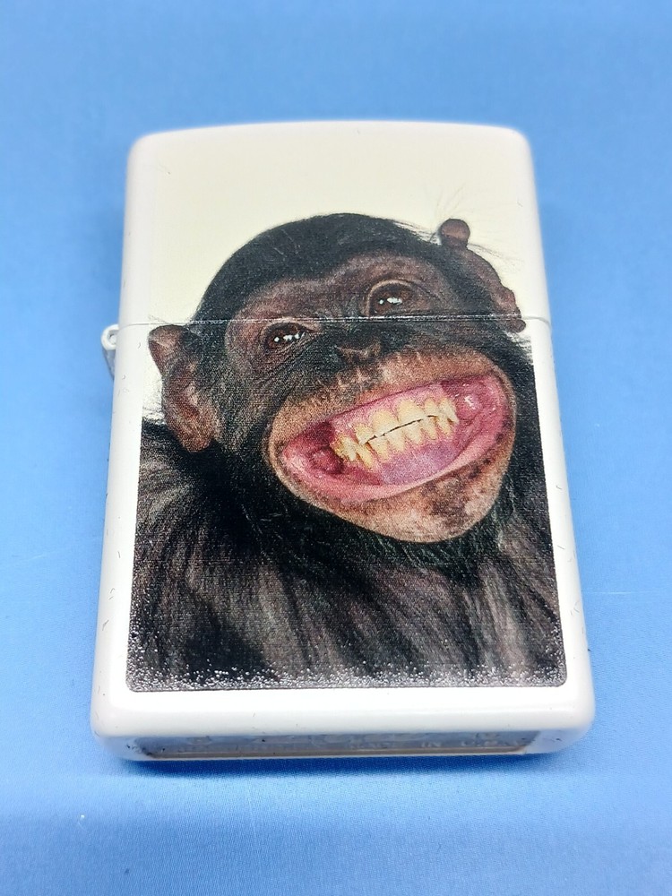 Zippo 28661 Chimpanzee Grin White Matte