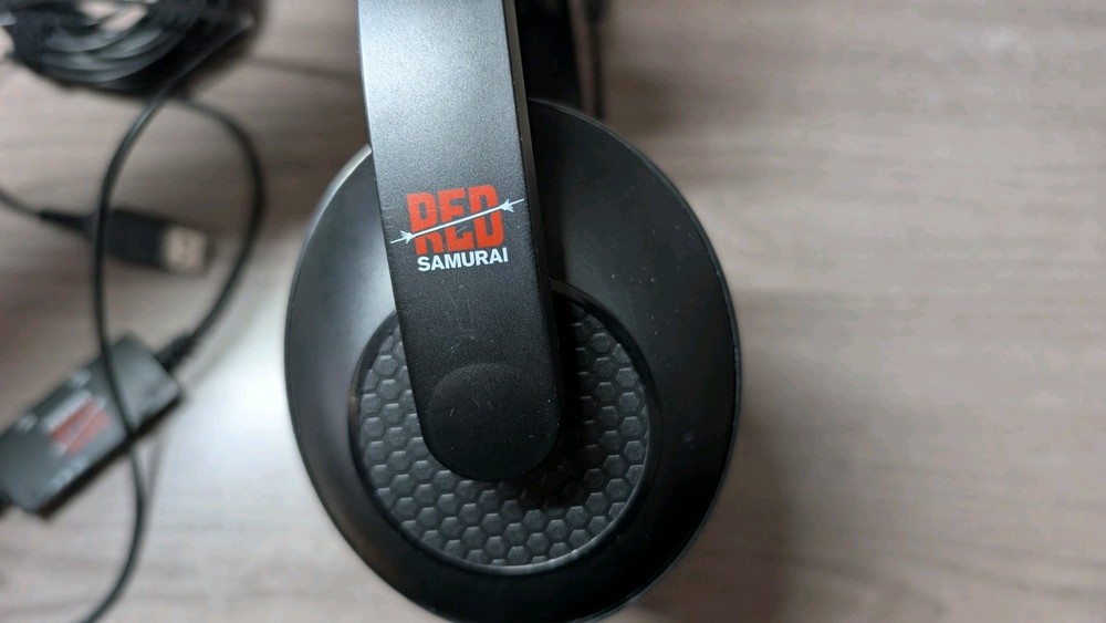 Red Samurai Gaming Headset 3.5 MM Audio Mic Cables With USB Cable