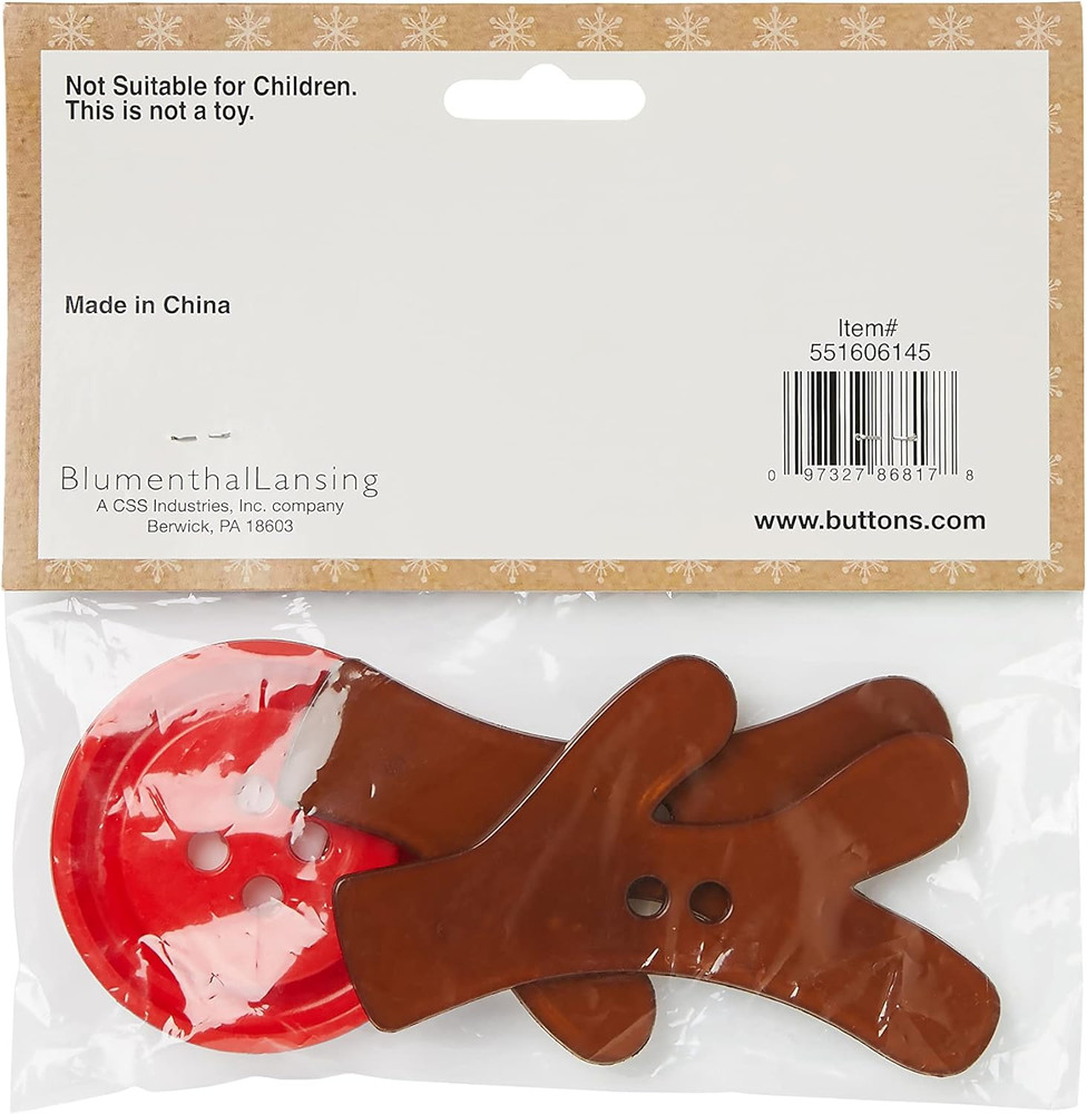 Blumenthal Reindeer Kit Buttons, Multicolor 5 Piece