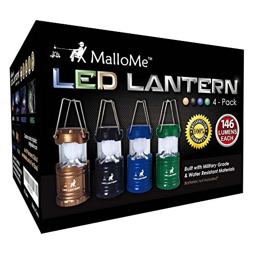 Lanterns Battery Powered LED - Camping Lantern Emergency 4 PACK Multicolored