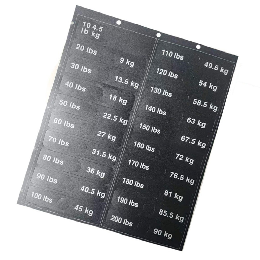 Easy to Apply Weight Stickers Improved Training Efficiency No Confusion