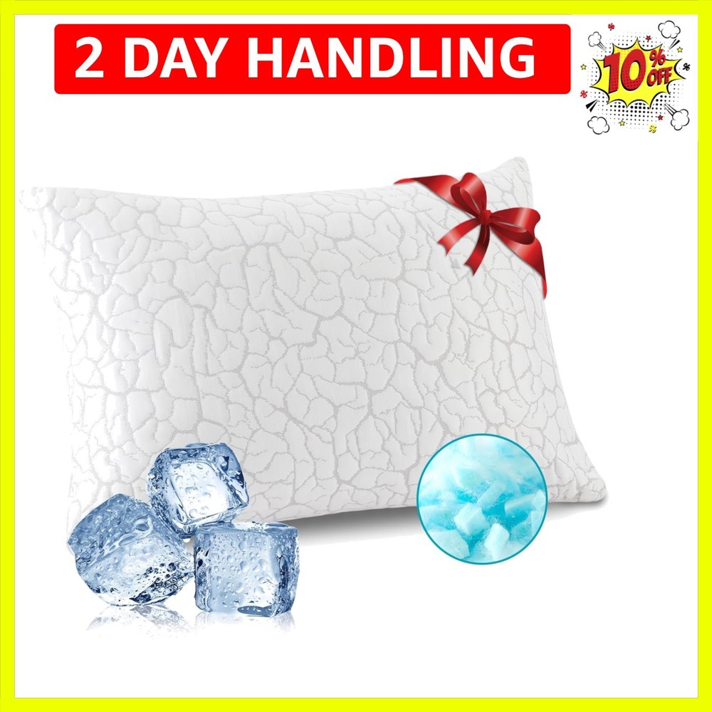 Cooling Pillows for Sleeping 1 Pack, Standard Size Adjustable Shredded Memory...