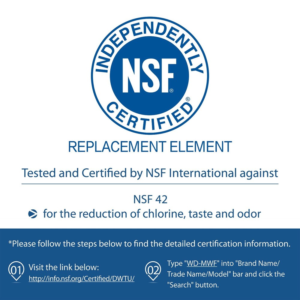 Waterdrop MWF® Refrigerator Water Filter, Replacement for GE® MWF®, 6 pack