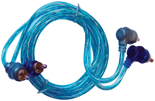 Rca Cable 3' Right Angle Blue/Platinum Twisted