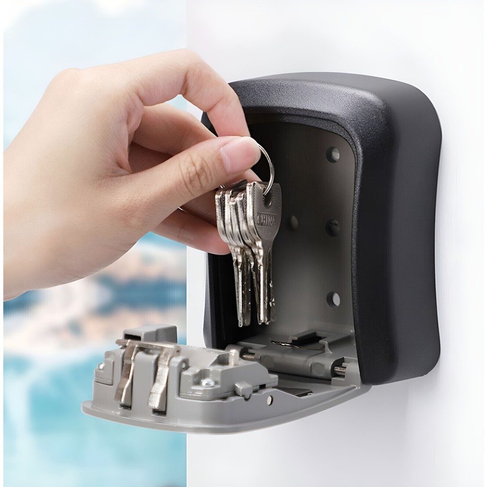 4 Digit Key Safe Lock Box Combination Wall Mount Security Storage Case Organizer