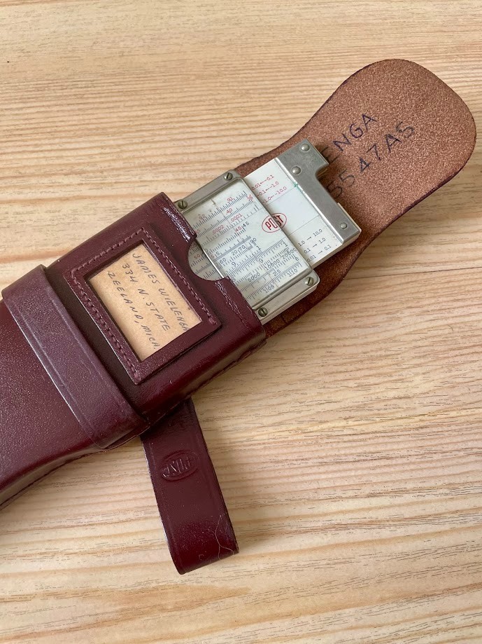 Vintage SLIDE RULE Versalog 1460 Frederick Post 12" Leather Case Engineering