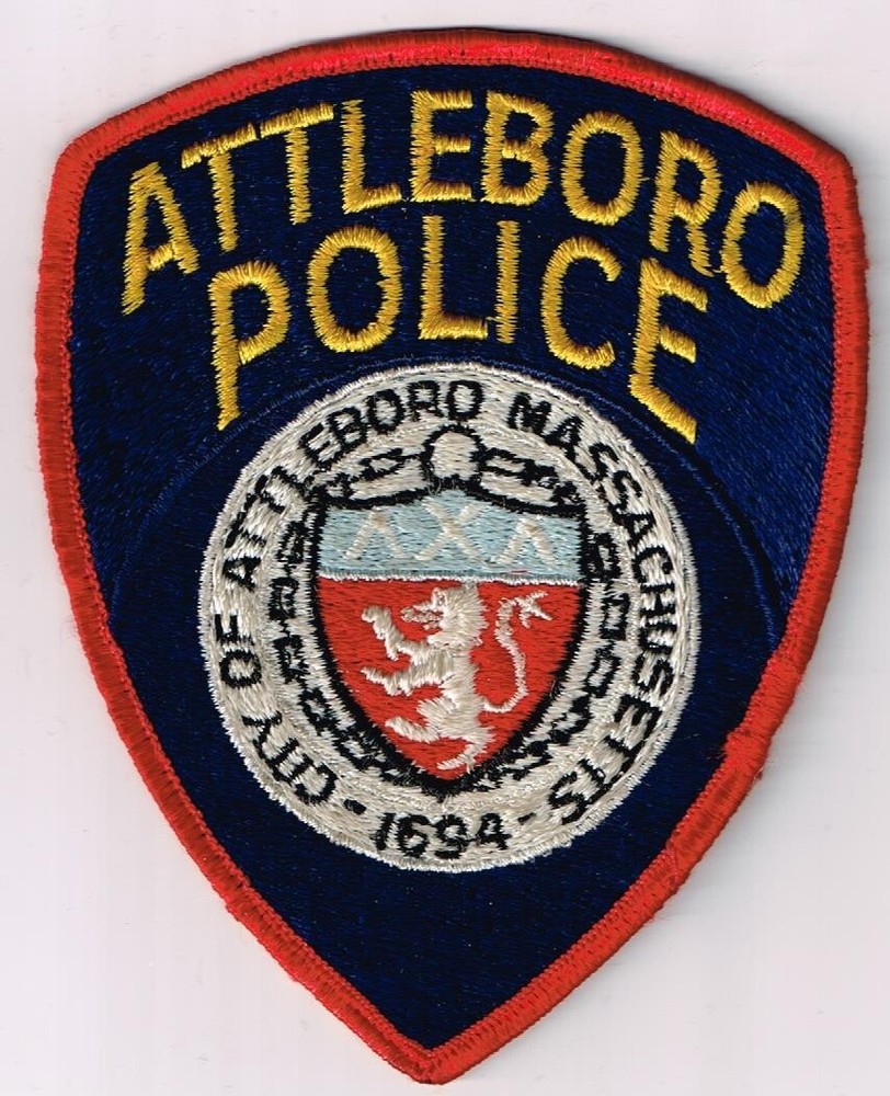 pick 1 Attleboro Police, MA patch: wider or thinner variation; different borders