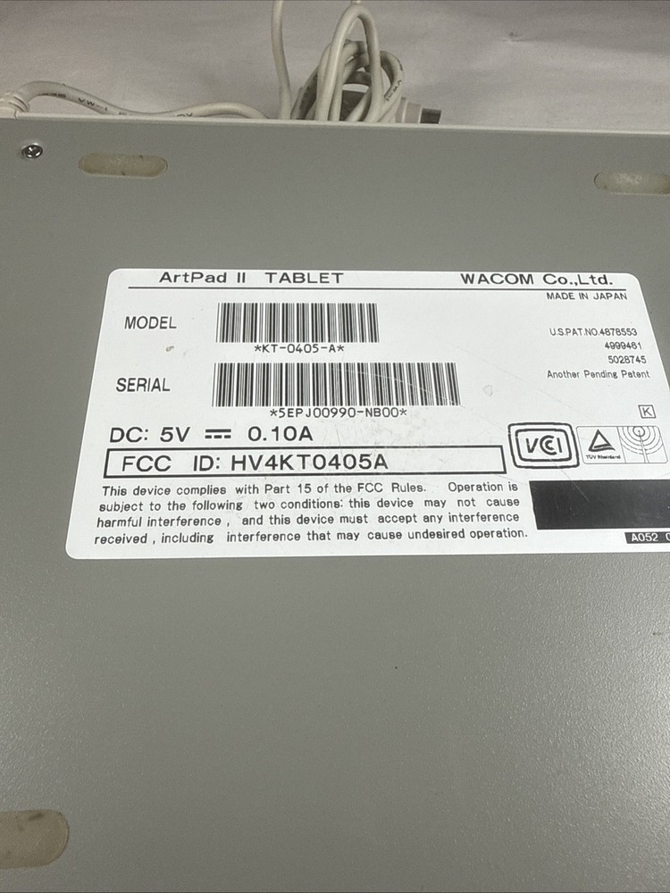 Wacom Artpad II Model KT-0405-A – Graphics Drawing Tablet – Tested & Working