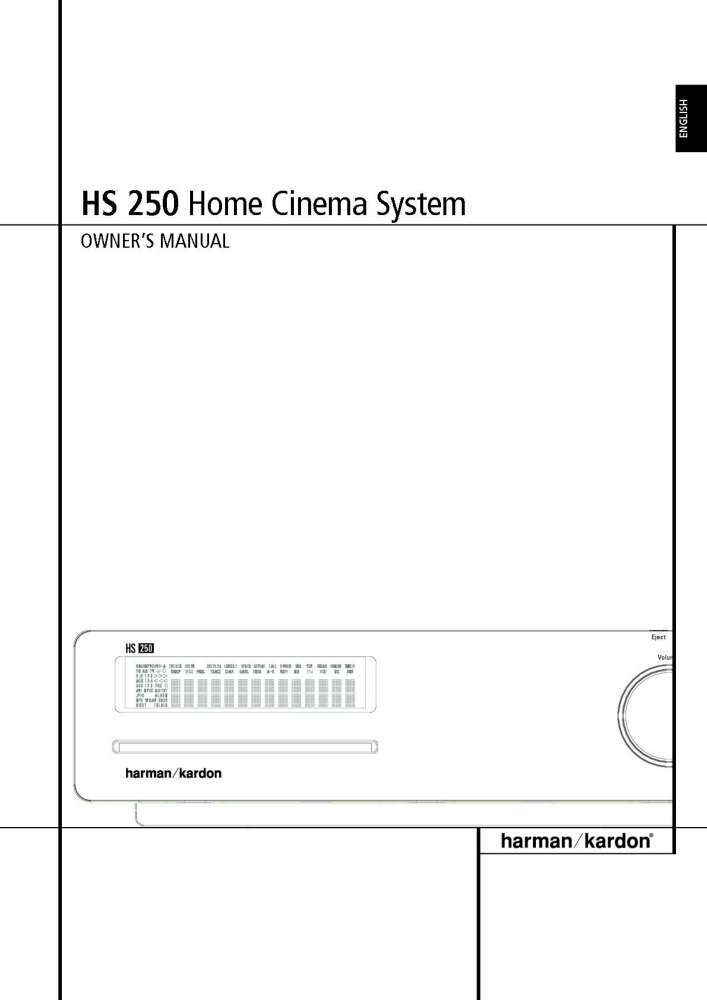 Harman Kardon HS250 Receiver Owners Manual