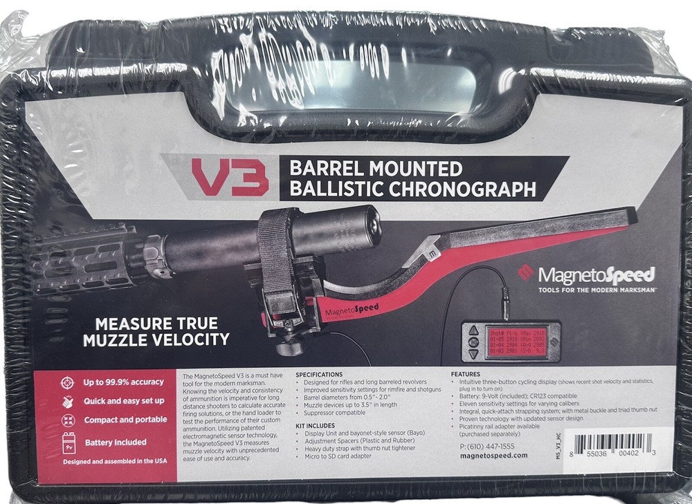 MagnetoSpeed V3 Ballistic Chronograph Barrel Mount. ( Msv3hc)