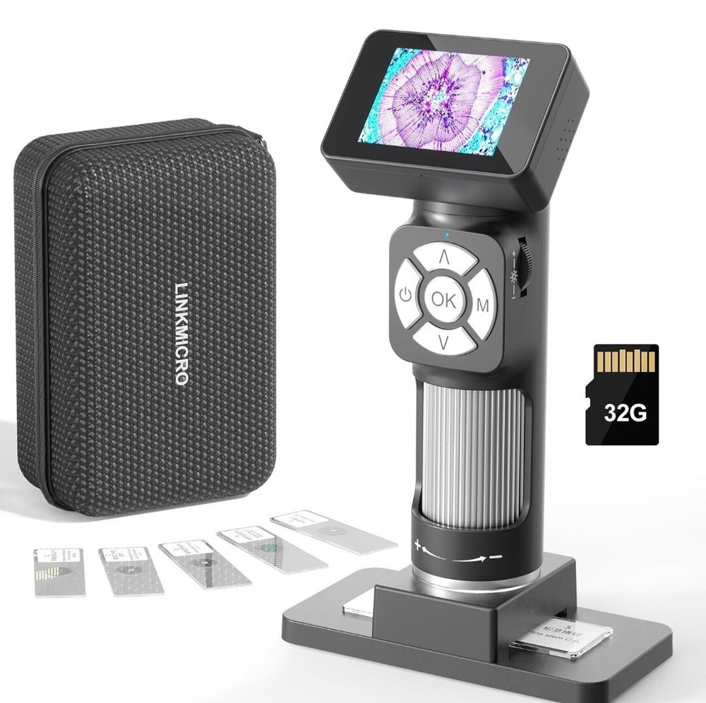 Linkmicro Portable Handheld Digital Microscope w/ 2 inch Screen, 32G SD Card