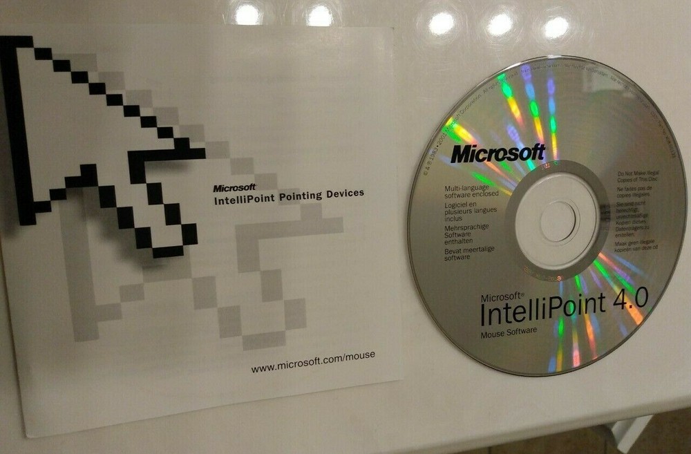 Microsoft IntelliPoint 4.0 Pointing Devices 2001 CD Windows Computer Software PC