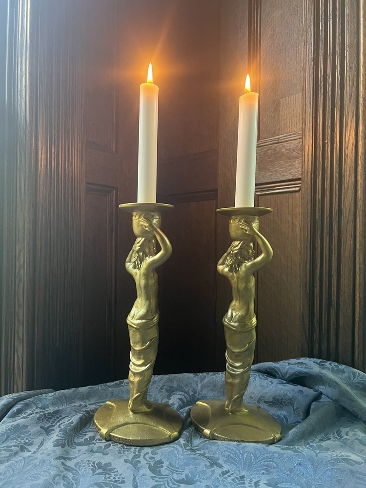 Antique Art Deco Mueller Candlesticks -