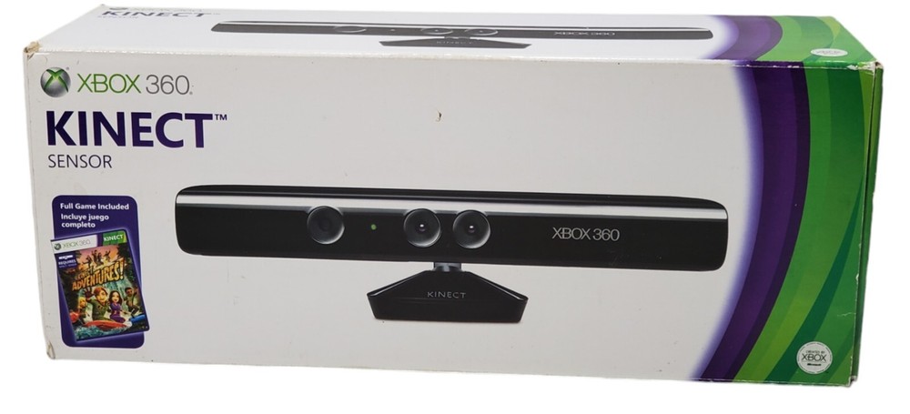 Xbox 360 Kinect Sensor Camera Bundle with Kinect Adventures Complete In Box CIB
