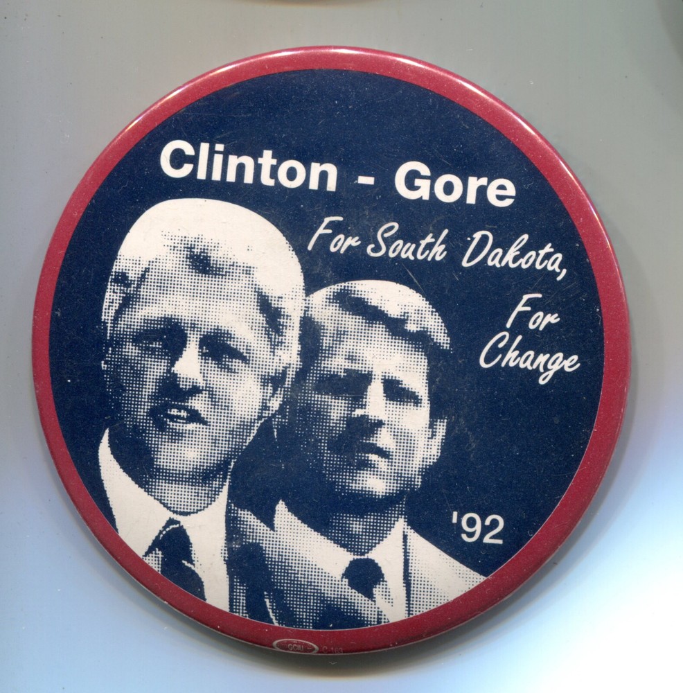 Clinton Gore South Dakota Pinback Button