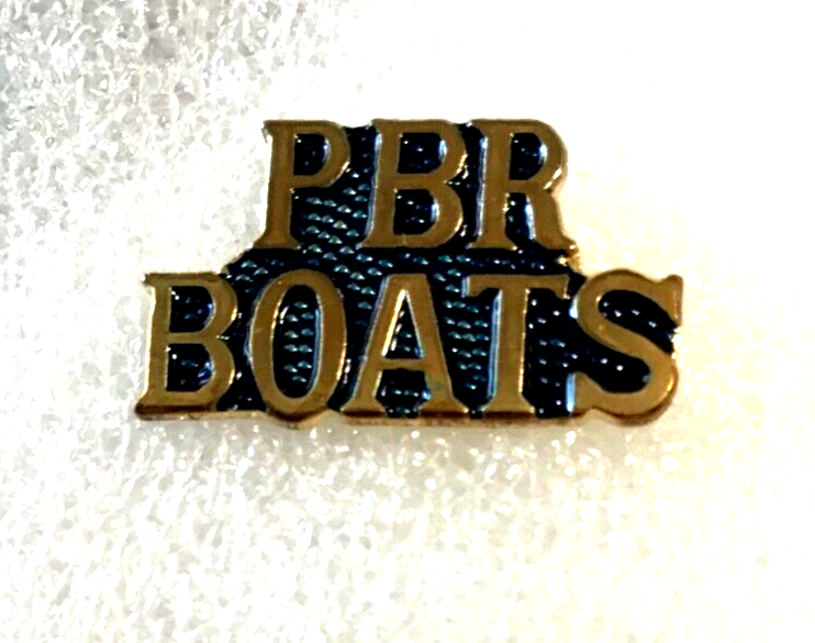 PBR BOATS TEXT / SCRIPT HAT or LAPEL PIN P98