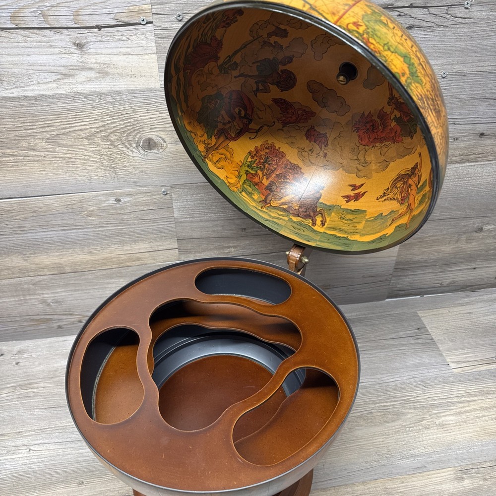 Map Globe Opens into Drink Bar Storage World Explorer. Made in Italy