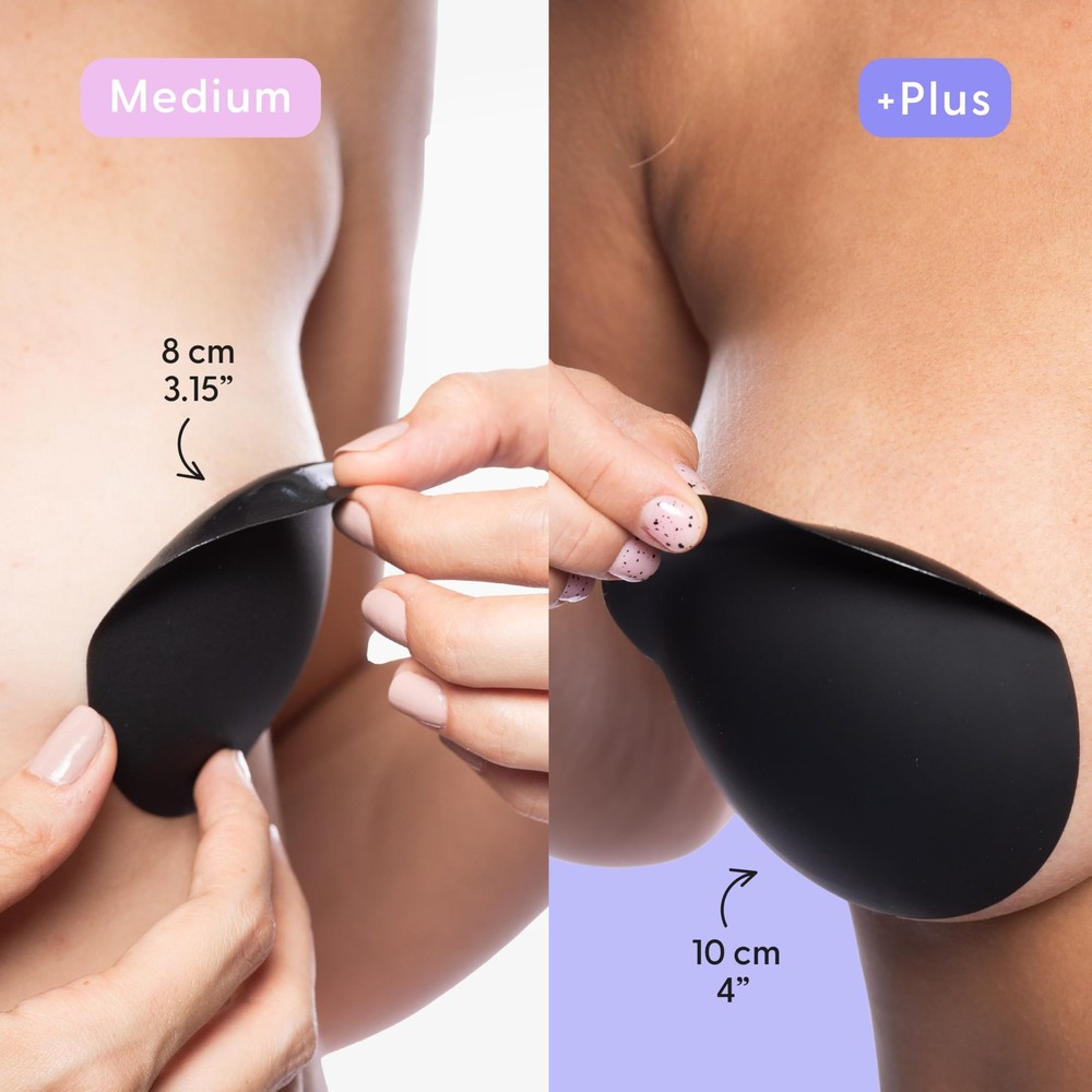 NIPSKIN Bare It All Ultra-thin, Adhesive, And Cup Size A-B (Medium), Black
