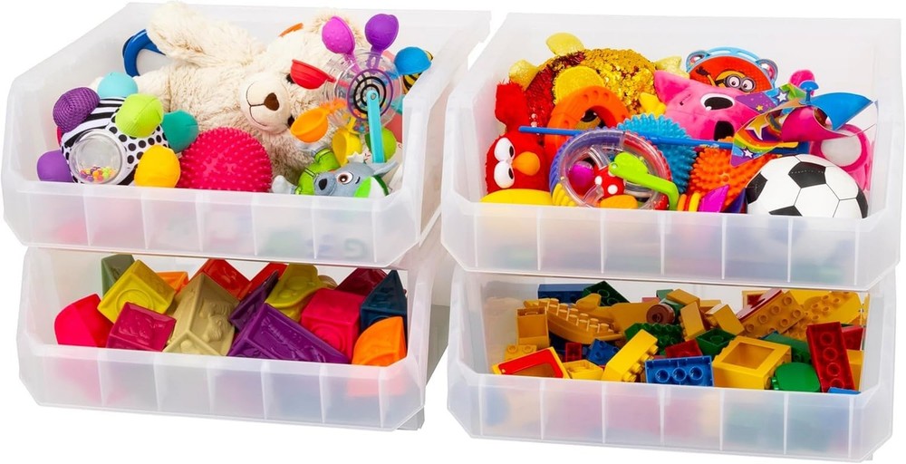 ReadySpace Extra Large Plastic Storage Bins, Stackable Organizer Containers f...