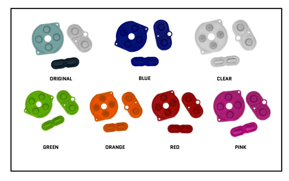 Nintendo Game Boy Pocket GBP System Button Rubber Pads Set Color Replacement