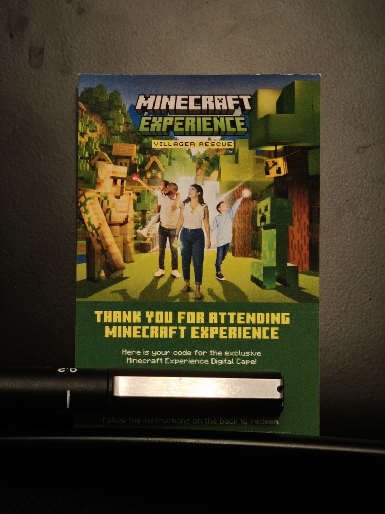 Minecraft Experience Cape Card - READ DESCRIPTION