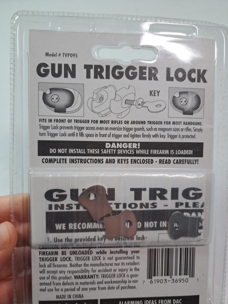 DAC Gun Trigger Lock 3 Count Model #TVP095