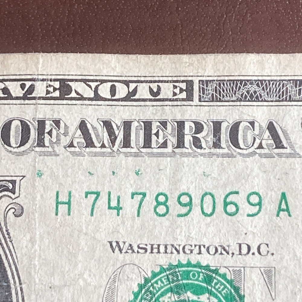 $1 Error Note Misplaced Or Extra Ink Serial Print Error