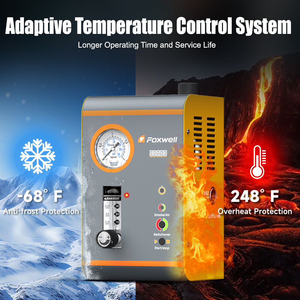 FOXWELL SD203 Auto Pipe Vacuum Detection Tool EVAP Smoke Machine Leakage Tester