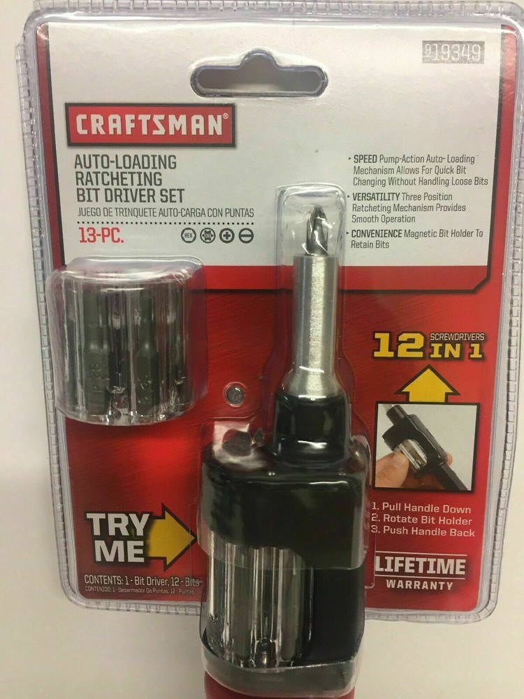 Craftsman Auto Loading Ratcheting Bit Driver Set 13 Piece
