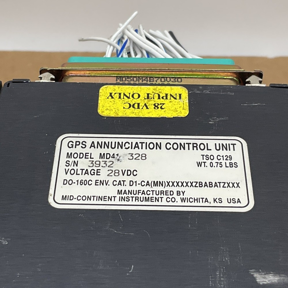 GPS ANNUNCIATION CONTROL UNIT MD41-328 Untested As IS