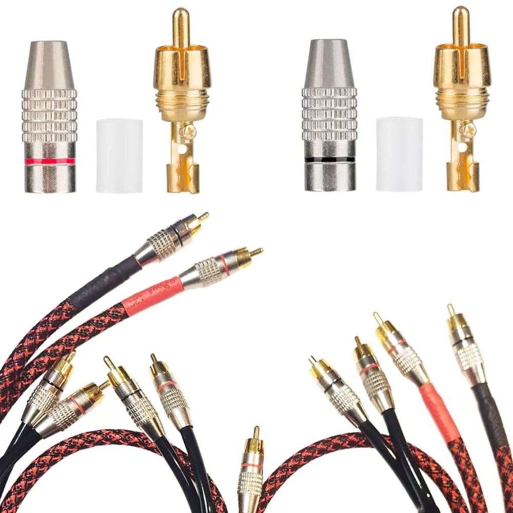 20PCS RCA Male Adapter Plug With Color-Coded for Easy Polarity Identification