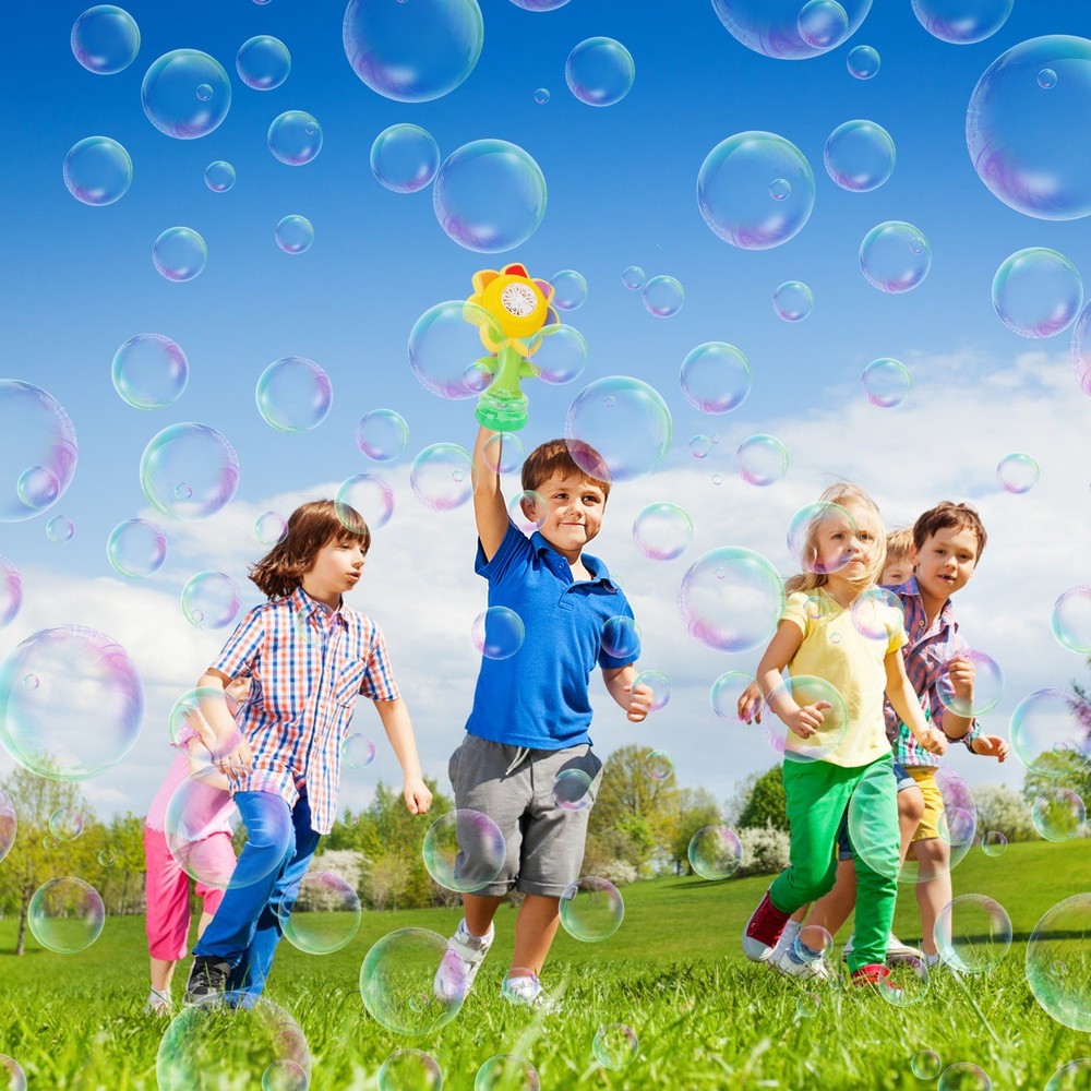 2pcs Dancing Sunflower Bubble Machine Swing Bubble Maker Kids Birthday Party