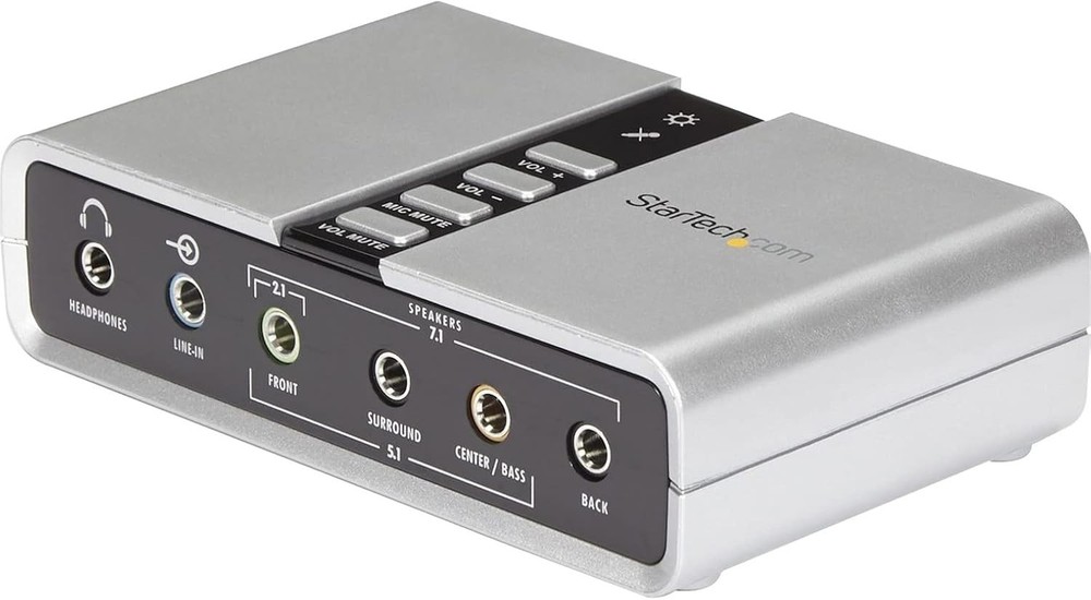 Compact External Sound Card with 7.1 Channels - USB Powered Audio Solution