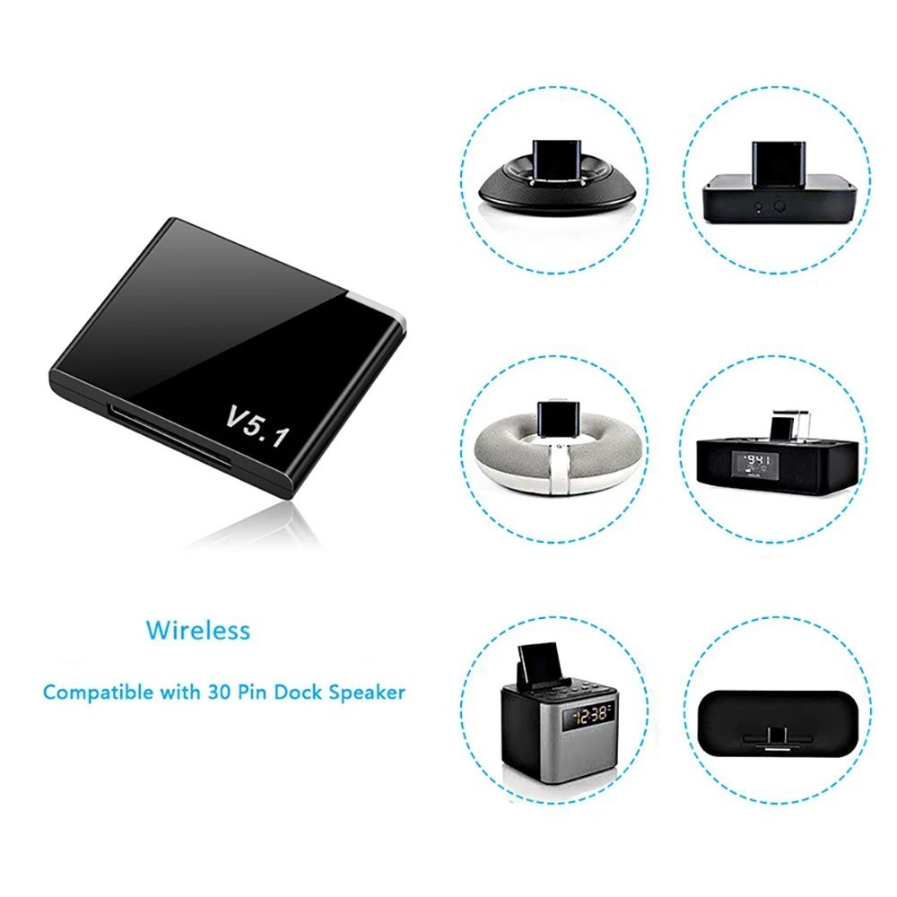 Bluetooth 5.1 Wireless Receiver Bluetooth Adapter 30pin for Bose Sounddock