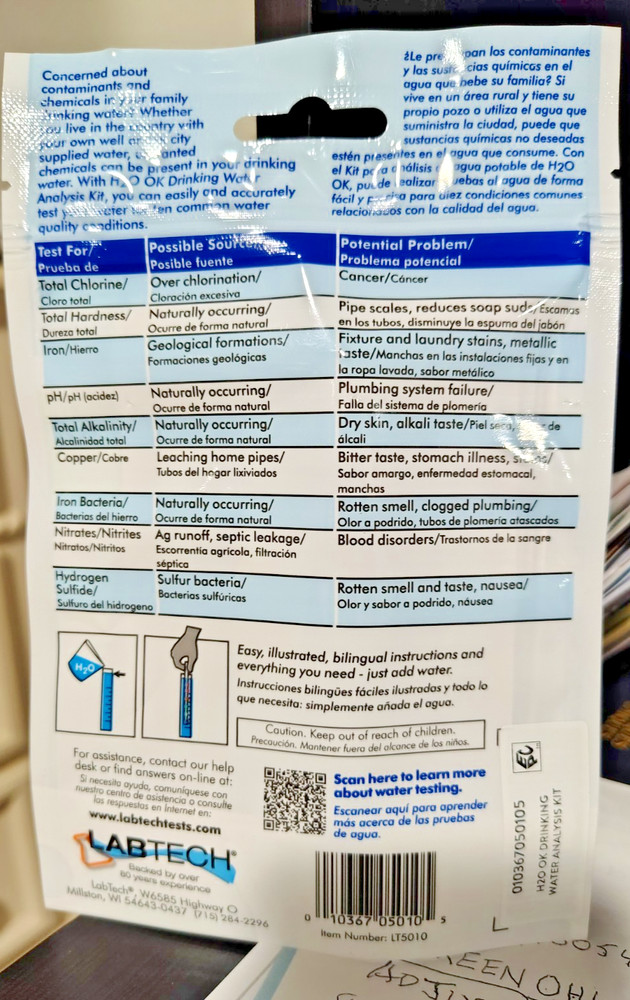 DRINKING WATER ANALYSIS KIT LABTECH H2O OK